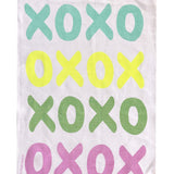 Pastel XOXO linen tea towel (Natural and off-white)