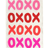 Pinks XOXO linen tea towel (Natural and off-white)