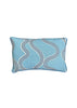 Spaghetti lumbar cushion in blue + navy