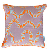 Spaghetti cushion in pink + neon orange 50cm