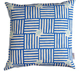 Blue Capri linen cushion 55cm