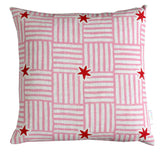 Pink Capri linen cushion 55cm
