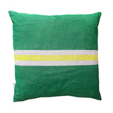 Tennis stripe cushion - green + sulfur yellow 50cm
