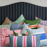 Blue Capri linen cushion 55cm
