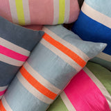Racing Stripe cushion - Spring green + highlighter pink 50cm