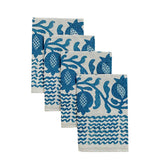 Blue Pomegranate linen napkins (set of 4)