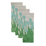Duckegg + green Tulips linen napkins (set of 4)