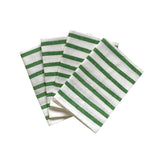 Green Turkish stripe linen napkins (set of 4)