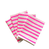 Highlighter pink Turkish stripe linen napkins (set of 4)
