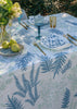 Blue Botanical linen tablecloth