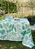 Green Botanical linen tablecloth