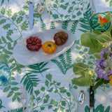 Green Botanical linen tablecloth