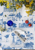 Blue Bush and the Big smoke linen tablecloth