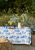 Blue Bush and the Big smoke linen tablecloth