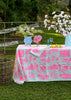 Highlighter pink Bush and the Big smoke linen tablecloth