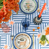 Blue Capri linen tablecloth