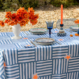 Blue Capri linen tablecloth