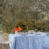 Blue Capri linen tablecloth