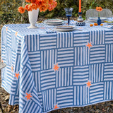 Blue Capri linen tablecloth