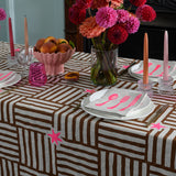 Rattan brown Capri linen tablecloth