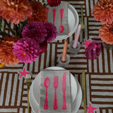 Rattan brown Capri linen tablecloth