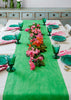 Green Colourblock linen tablecloth