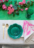 Green Colourblock linen tablecloth