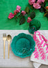 Green Colourblock linen tablecloth