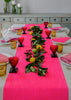 Neon pink Colourblock linen tablecloth