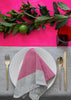 Neon pink Colourblock linen tablecloth