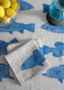 Cobalt Fish linen tablecloth