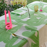 Green Graffiti linen tablecloth
