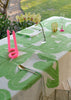 Green Graffiti linen tablecloth