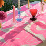 Highlighter pink Graffiti linen tablecloth