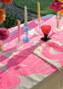 Highlighter pink Graffiti linen tablecloth