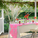 Highlighter pink Graffiti linen tablecloth