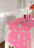 Highlighter pink Graffiti linen tablecloth