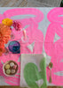 Highlighter pink Graffiti linen tablecloth