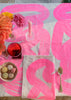 Highlighter pink Graffiti linen tablecloth