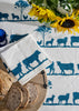 Navy Paddock linen tablecloth