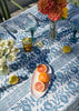 Blue Pomegranate linen tablecloth