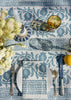 Blue Pomegranate linen tablecloth