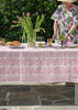 Pink Pomegranate linen tablecloth