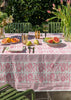 Pink Pomegranate linen tablecloth