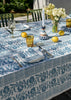 Blue Pomegranate linen tablecloth