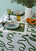 Olive Ribbon linen tablecloth