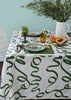 Olive Ribbon linen tablecloth