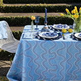 Blue + navy Spaghetti linen tablecloth