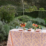 Blush + neon orange Spaghetti linen napkins (set of 4)