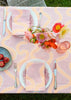 Blush + neon orange Spaghetti linen tablecloth